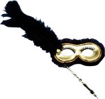 Unbranded Fancy Dress - Mask with Feather on Stick
