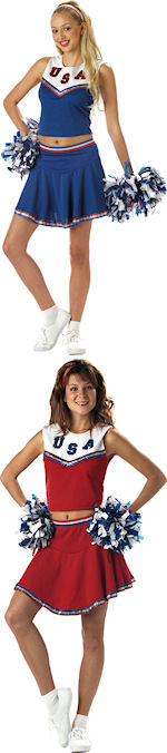 Unbranded Fancy Dress - Patriotic Cheerleader Costume Blue Extra Large