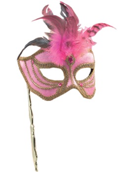 Unbranded Fancy Dress - Pink and Gold Masquerade Mask