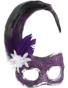 Unbranded Fancy Dress - Purple Masked Ball Mask