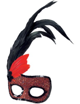 Unbranded Fancy Dress - Red and Black Carnival Mask