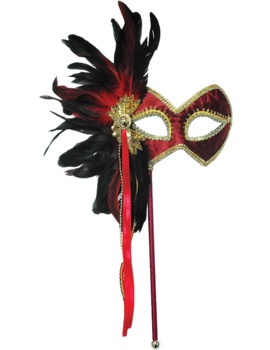 Unbranded Fancy Dress - Red and Gold Masquerade Mask