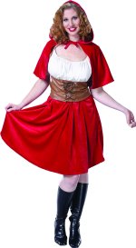 Includes blouse, vest, skirt and capelet.