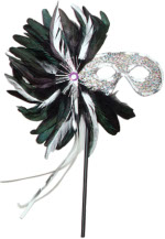 Unbranded Fancy Dress - Side Feather Tinsel Silver Stick