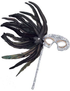 Unbranded Fancy Dress - Silver Mask on Stick