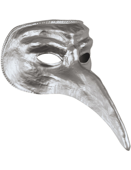 Unbranded Fancy Dress - Silver Venetian Mask With Long Nose