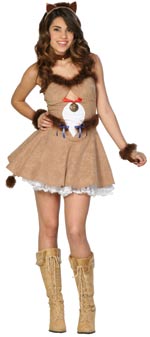Costume includes dress with tail and medallion, glovelets, headband with ears and choker.