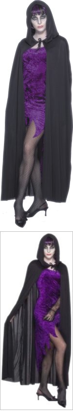 Unbranded Fancy Dress Costumes - Adult Black Hooded Cape