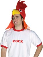 Novelty Cock costume including headpiece and t-shirt.