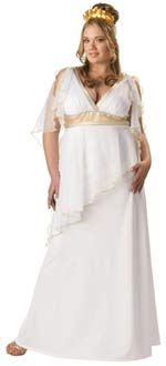 Includes full length gown, gold leaf tiara and coin necklace.