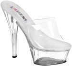 One pair of adult princess glass slippers featuring 6 inch heels.