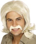 Bee Gees style blonde seventies wig.