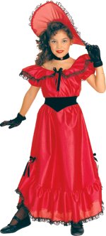 Fancy Dress Costumes - Child Red Southern Belle Age 3-4