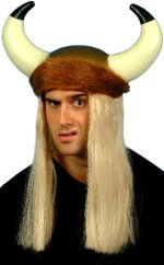 Unbranded Fancy Dress Costumes - Fur Trim Viking Helmet