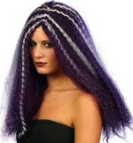 Fancy Dress Costumes - Gothic Chick Wig PURPLE and WHITE