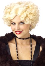 1920s style curly blonde wig.