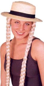 Unbranded Fancy Dress Costumes - Schoolgirl Boater With Plaits