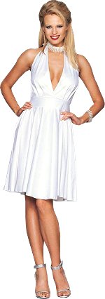 A beautiful low cut variation on the classic Marilyn Monroe style dress.
