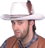 Unbranded Fancy Dress Costumes - WHITE Felt Cowboy/Dallas Hat