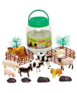 Only at Argos. Have fun anywhere with this farm set which includes 10 animals, 8 fences, 4 rocks and