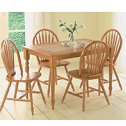 Farmhouse Tile Top Dining Table And 4 Chairs