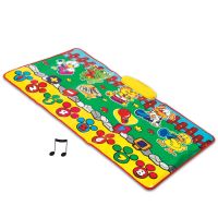 Musical band playmat features: animal sounds, 8 pre-programmed melodies and keyboard function, easy