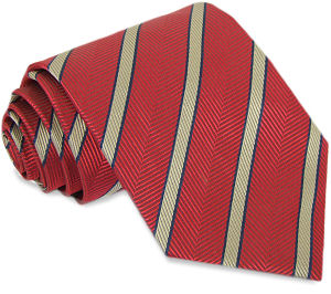 Unbranded Fashion Red Gold Stripe Extra Long Tie