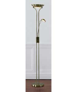 Unbranded Father and Child Dual Dimmer Antique Brass Floor Lamp