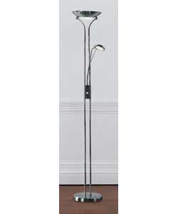 Unbranded Father and Child Dual Dimmer Brushed Chrome Floor Lamp