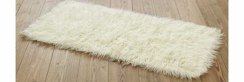 Unbranded Faux Flokati Rug - 100 x 75cm - Natural