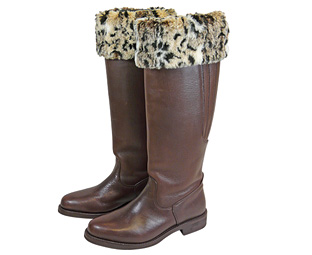 Unbranded Faux Fur Boot Liners Snow Leopard 3-5