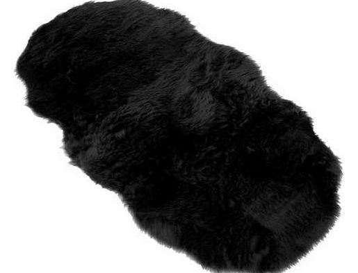 Unbranded Faux Fur Double Sheep Shape Rug - Black - 75 x