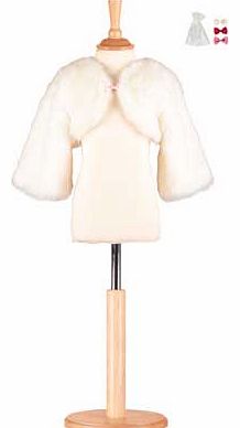 The perfect accessory to any little girls outfit or fancy dress costume. this faux fur shrug is beautifully soft. Lined in ivory satin for extra comfort. it also comes with a dainty bag of bows in various colours. to match any outfit. A touch of eleg