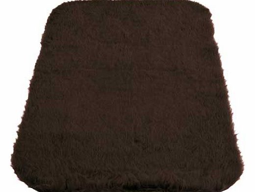 Unbranded Faux Fur Oblong Rug - Brown - 75 x 120cm