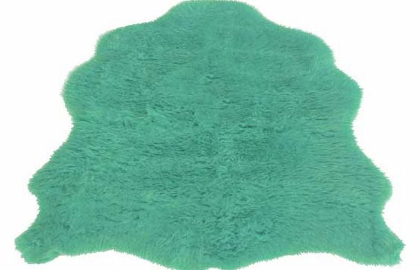 Unbranded Faux Fur Sheep Shape Rug - Duck Egg - 75 x 90cm