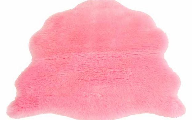 Unbranded Faux Fur Sheep Shape Rug - Pink - 75 x 90cm