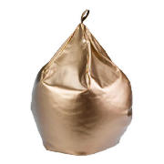 Faux Leather Bean Bag- Metallic Bronze