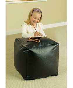 Faux Leather Bean Cube Cover - Black