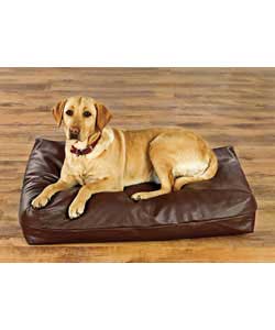 Unbranded Faux Leather Dog Bed - Chocolate