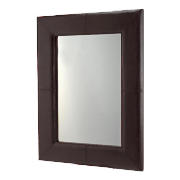This stylish faux leather mirror comes in dark brown with all fixings included.