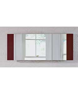 MDF with faux leather edges.Mirror in middle with 0.3cm thickness.Hanging fittings supplied.Size (H)