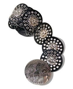 Faux Leather Moroccan Disc Belt Black