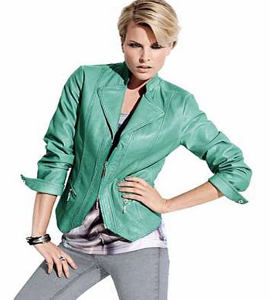 Unbranded Faux Leather Shaped Hem Jacket