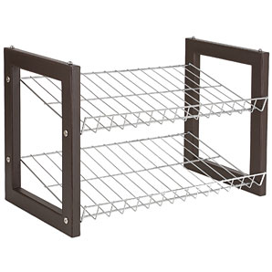 Faux Leather Shoe Rack- 2 Tier