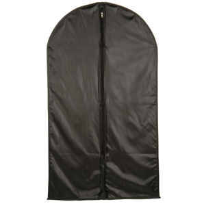 Black leather effect zipped suit cover with loop attachment ffor easy transportation. Nylon lining