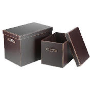 Unbranded Faux Leather Trunks Set Of 2