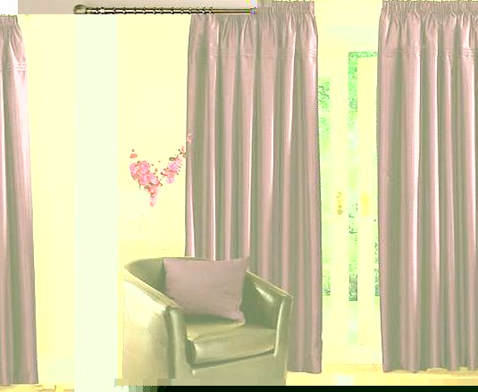 Fantastic value for money - All Sizes One Price. Simply stylish, but excellent value! Fully lined faux silk curtains with pintuck detail in a choice of colours. Dry clean recommended Face: Polyester Lining: 50% Cotton, 50% Polyester 112 cm (45 ins) w