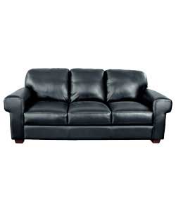 Favara Large Leather Sofa - Black