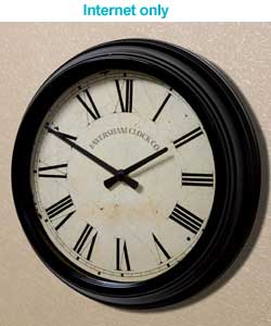 Unbranded Faversham Davington Metal Case Black Wall Clock