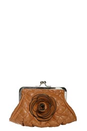 Unbranded Fawna Rosette Detail Quilted Clutch Bag